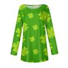 Женская повседневная одежда с круглым вырезом St. Футболка с длинными рукавами и принтом ко Дню Святого Патрика