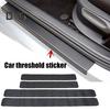4 шт., текстурированные наклейки на порог из углеродного волокна, самоклеящиеся, прочные, водонепроницаемые, наклейки на порог автомобиля