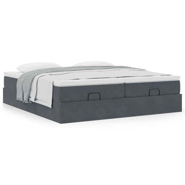Maison Exclusive - Cadre de lit ottoman avec matelas gris foncé 160x200cm velours