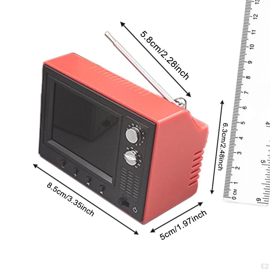 Dollhouse TV Mini Television Set 1/12 Miniature Furniture Can Play Video Gift Tiny