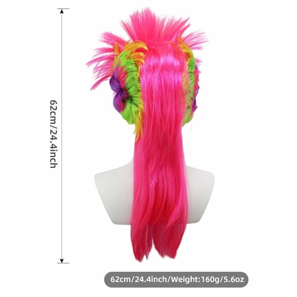Synthetic Colorful Punk Style Hair Edgy Style Performance Props Vibrant Mohawk Long Wig  Photos