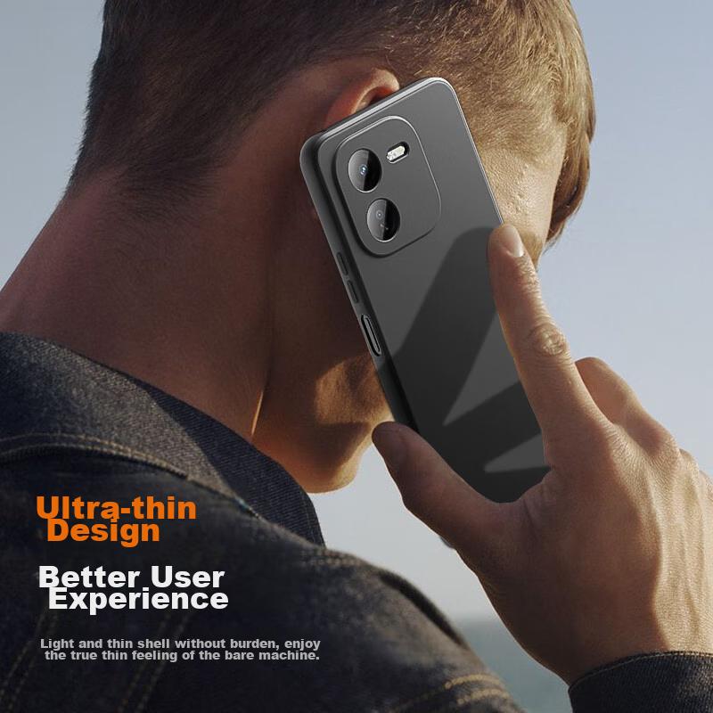 BIAZE Phone Case for Vivo IQOOZ9X, VIVO IQOOZ9X Full Protection Shockproof Slim Heat Dissipation Flocked Lining Liquid Frosted Soft JK668 Black