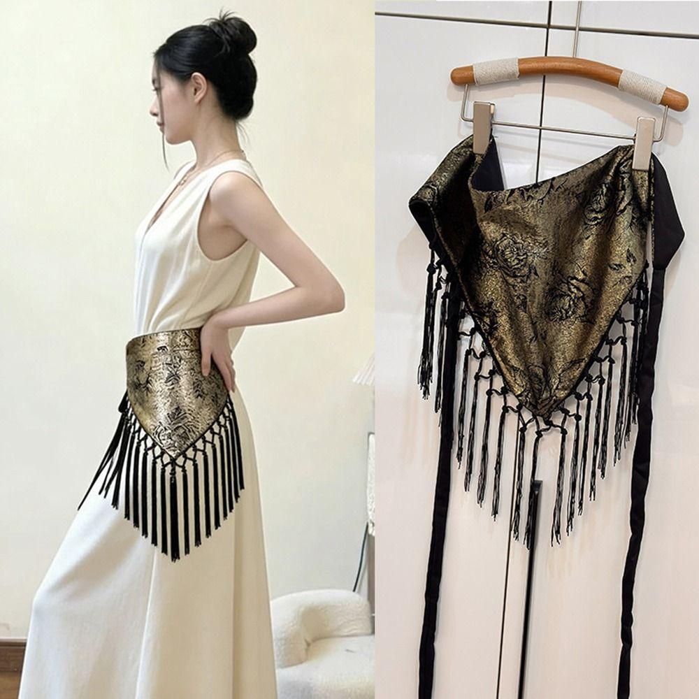 Tassels Triangle Waistband Exquisite Dance Hip Scarf Fashion Fringe Waist Belt Dress Jeans Decor