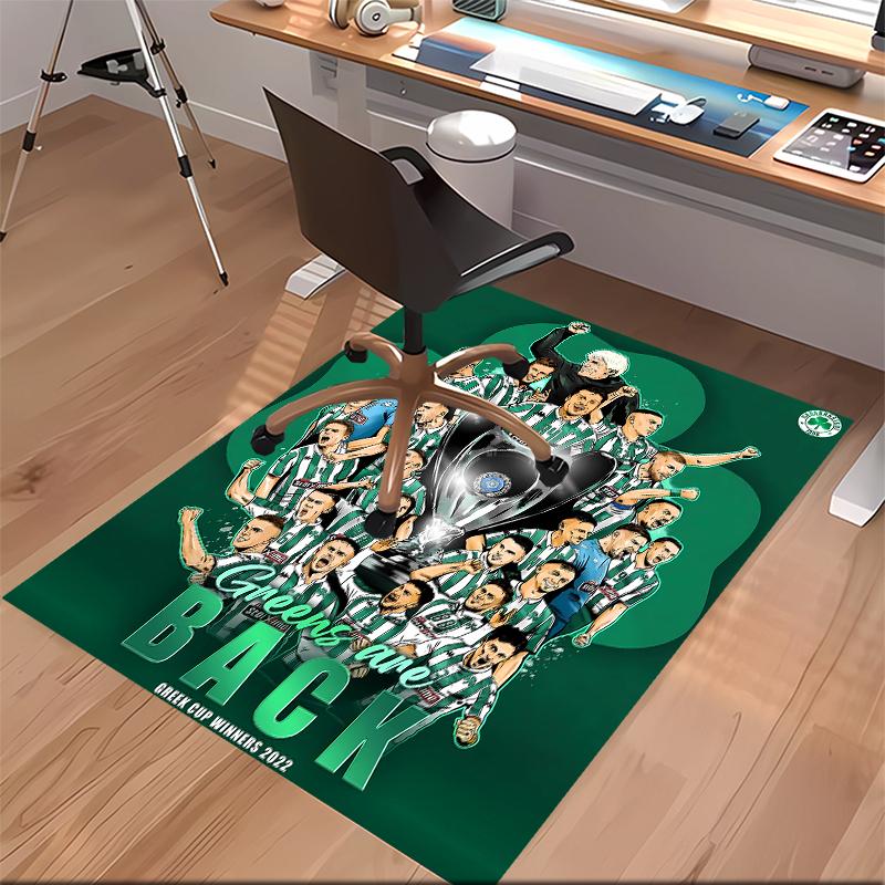 Panathinaikos FC Printed Absorbent Washable Carpet, Non-Slip Bathroom Mats, Kitchen Rugs, Yoga Mat,Living Room Entrance, Camping Picnic Rugs