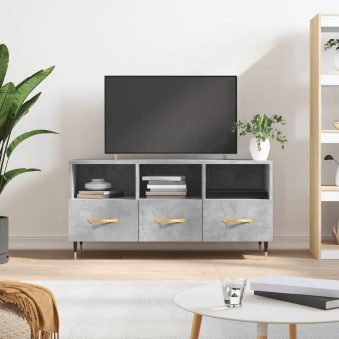 VidaXL TV Cabinet Concrete Grey 102x36x50 Cm Engineered Wood 829016