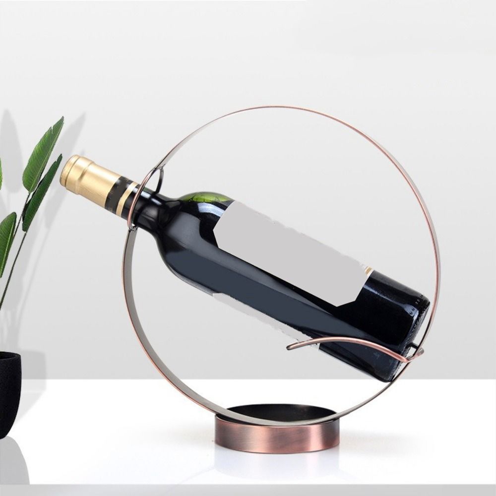 Single Iron Round Wine Rack Freestanding Red Wine Display Rack Modern Wine Bottle Holder  Hotel