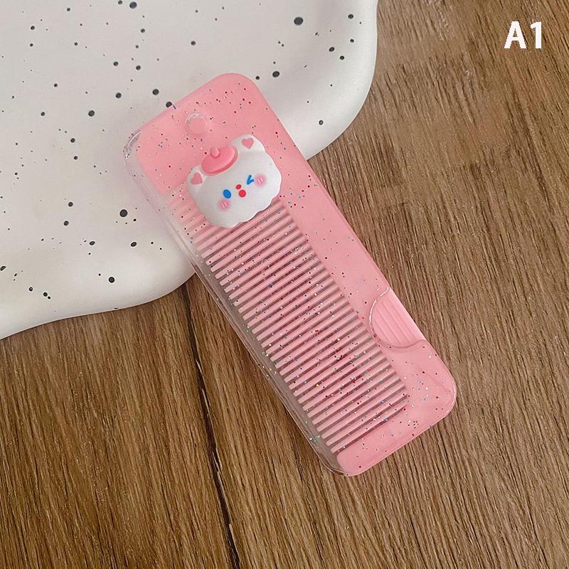 Мультяшная расческа для волос, складная массажная расческа для волос, антистатический парикмахерский инструмент для укладки волос, женский портативный дорожный женский подарок