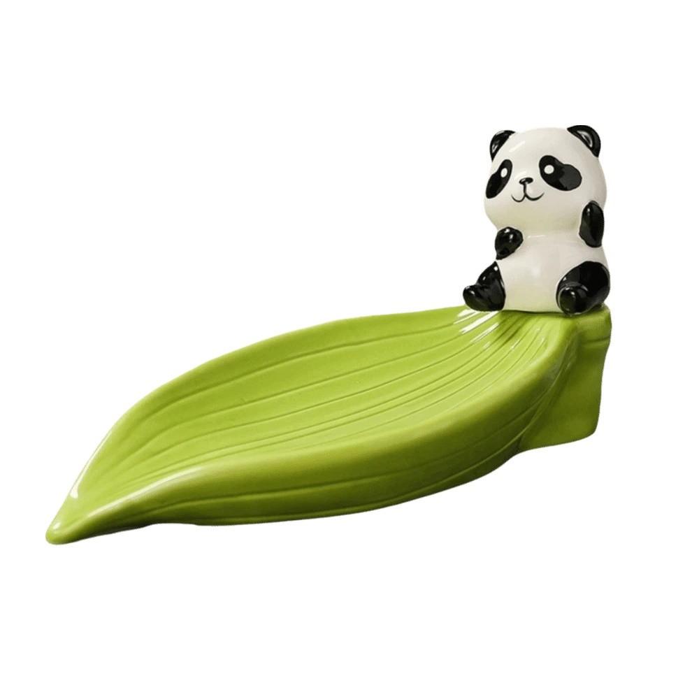 Bamboo Self Draining Soap Holder Cute Soap Rack No Punching Panda Soap Dish  Counter Tray