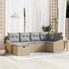 VidaXL 6-Piece Garden Sofa Set with Cushions Beige Poly Rattan 3360611