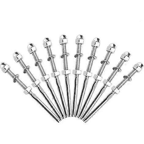 10 Pcs Threaded Cable Tensioners Stainless Steel Cable Splitter Guardrail