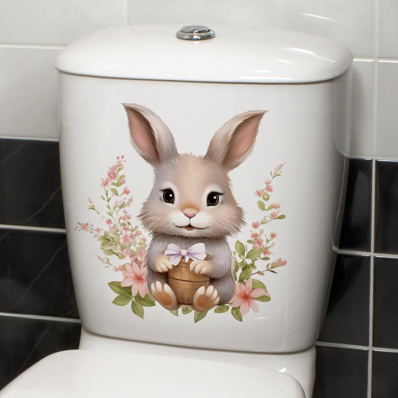 Креативная реалистичная 3D наклейка на унитаз с милым котом Vision, забавная наклейка с изображением животных для ванной комнаты, декор крышки унитаза, самоклеящаяся ПВХ, водонепроницаемая картина