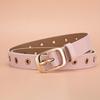 1 шт. Новый женский ремень, модный ремень с металлическими люверсами, без пробивки, полый ремень из искусственной кожи в паре с ремнем для джинсов для мужчин и женщин