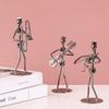 Metal Musician Guitar Player Statue Musical Instrument Little Iron Art Collectible Figurine Home Cafe Office Book Shelf Decorate
