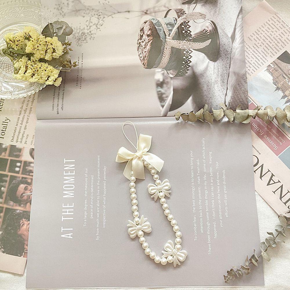 Rope Acrylic Beaded Phone Lanyard Wrist Hand Lanyard Hand Strap Mobile Phone Straps Phone Charm