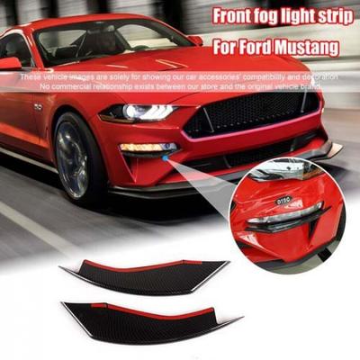 Боковые накладки на передний бампер, накладка на противотуманную фару для Ford Mustang 2018+ Углепластик
