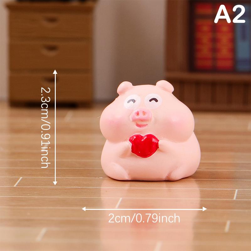 Статуэтки Миниатюры Мультфильм Милый Поросенок Микро Ландшафт Украшения Для Украшения Дома Декор Комнаты Настольные Украшения Автомобиля