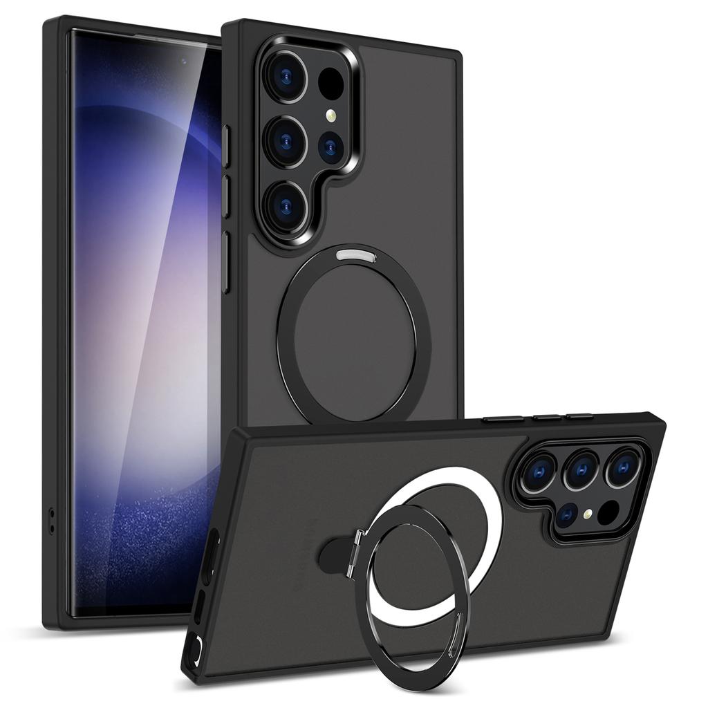 For Samsung Galaxy S23 Ultra Case Compatible with MagSafe Kickstand PC Phone Cover