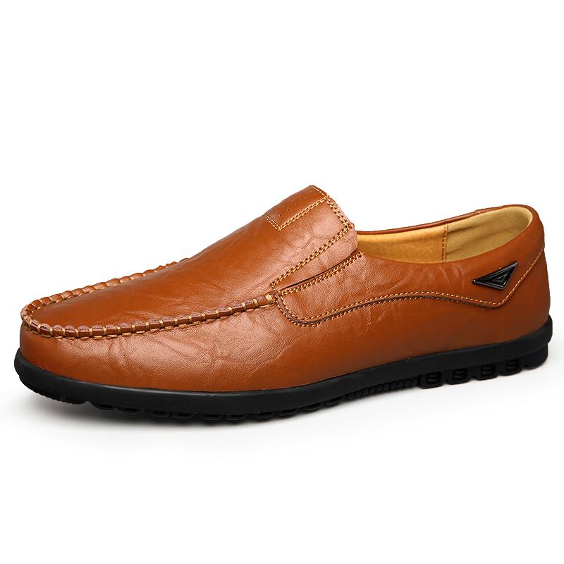 Дизайнерские высококачественные кожаные мужские туфли Lazy Shoes Мягкие мокасины Loafers Модный бренд для мужчин Flat