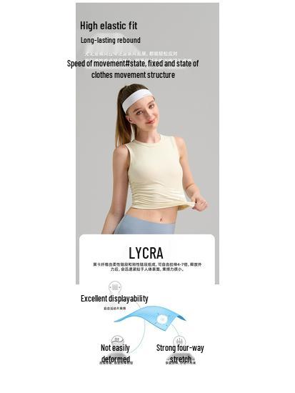 Женский бесшовный топ для йоги Lulu с рубчиками, быстросохнущий, без рукавов - Облегающий и дышащий фитнес-топ