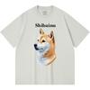 Футболка из 100% хлопка плотностью 230 г/м2 с принтом «Шибайну» Футболка из чесаного хлопка в смешном стиле Харадзюку