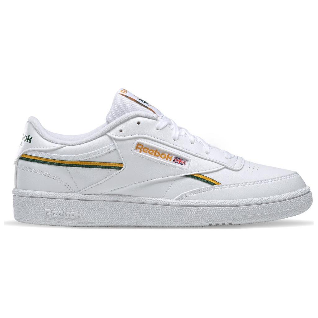 Reebok Club C 85 Vegan White Green Gold Мужские кроссовки Обувь-белый студенческий-золотой Темно-зеленый GY7154