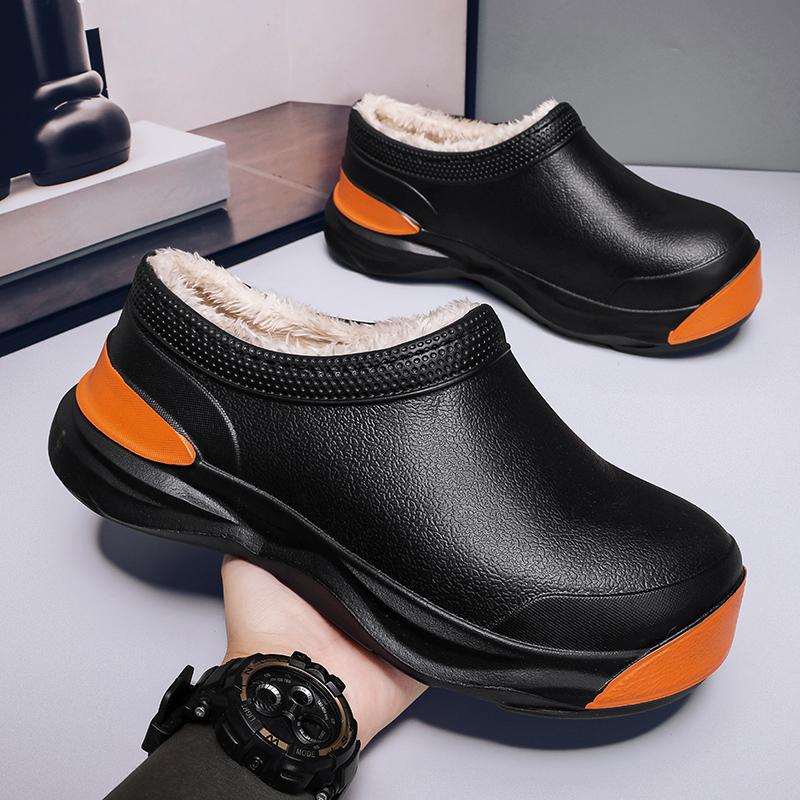 2024 НОВАЯ зимняя обувь для поваров, водонепроницаемая, теплая, из ЭВА, рабочая обувь для кухни, противоскользящая, износостойкая, для сада и отдыха на открытом воздухе, для мужчин