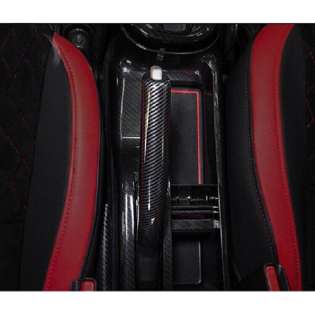 For 2014-2020 Honda Fit Jazz Carbon Fiber Handbrake Brake Handle Cover trim