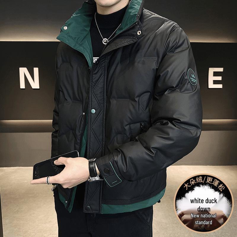 Мужская модная короткая ветрозащитная пуховая куртка - Теплая, универсальная, повседневное зимнее пальто