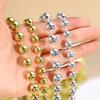 Gold & Silver Electroplated Bead String for DIY Christmas Tree Decorations