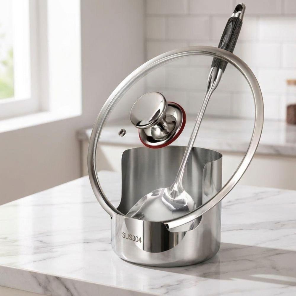 Stable Pot Lid Storage Rack Stainless Steel Spatula Holder Multi-functional Chopsticks Stand Home