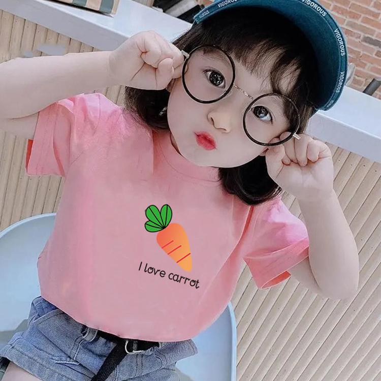Летние детские футболки с милым принтом, топы с короткими рукавами, свободные футболки в корейском стиле с круглым вырезом для детей, девочек и мальчиков