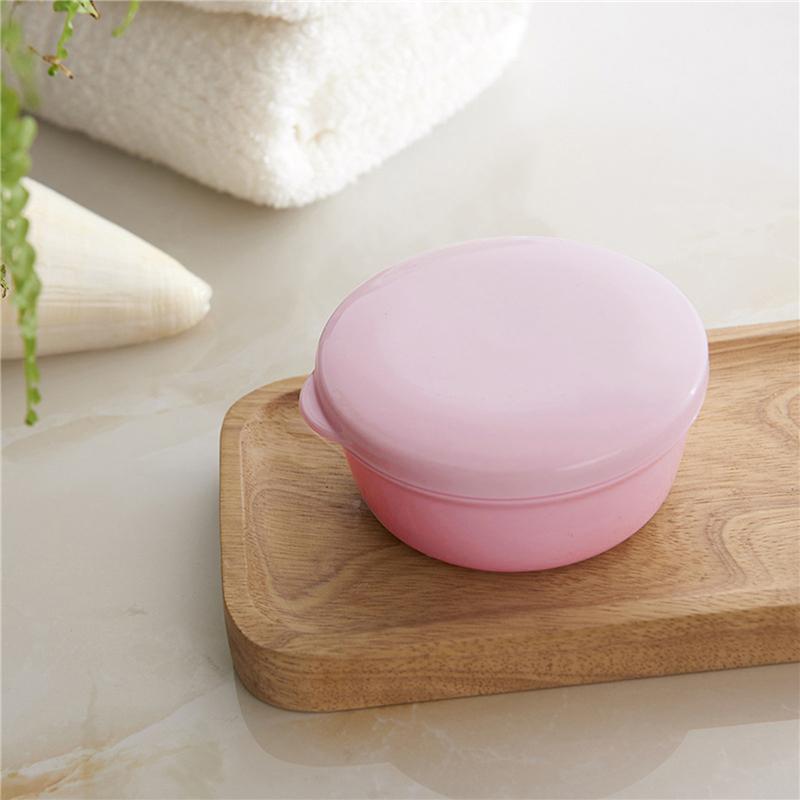 Portable Round Soap Dishes Plastic Soap Container With Lid Leak-Proof Drain Soap Box Holder For Home Traveling Outdoor Hiking Camping Gym