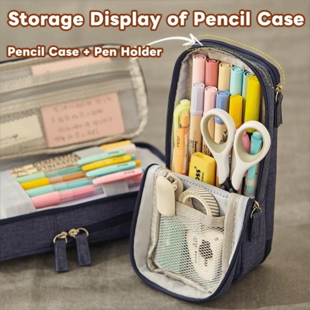Simple Pen Storage Bag Large-capacity Student Stationary Boxes Folding Pencil Case  Children