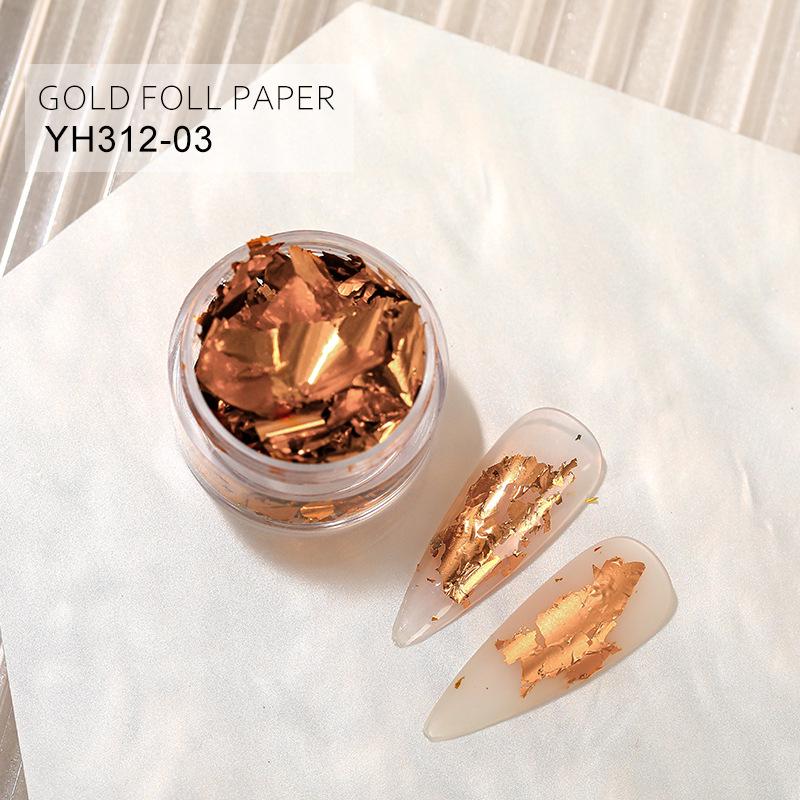 Ультратонкие переливающиеся золотые и серебряные фрагменты фольги для ногтей