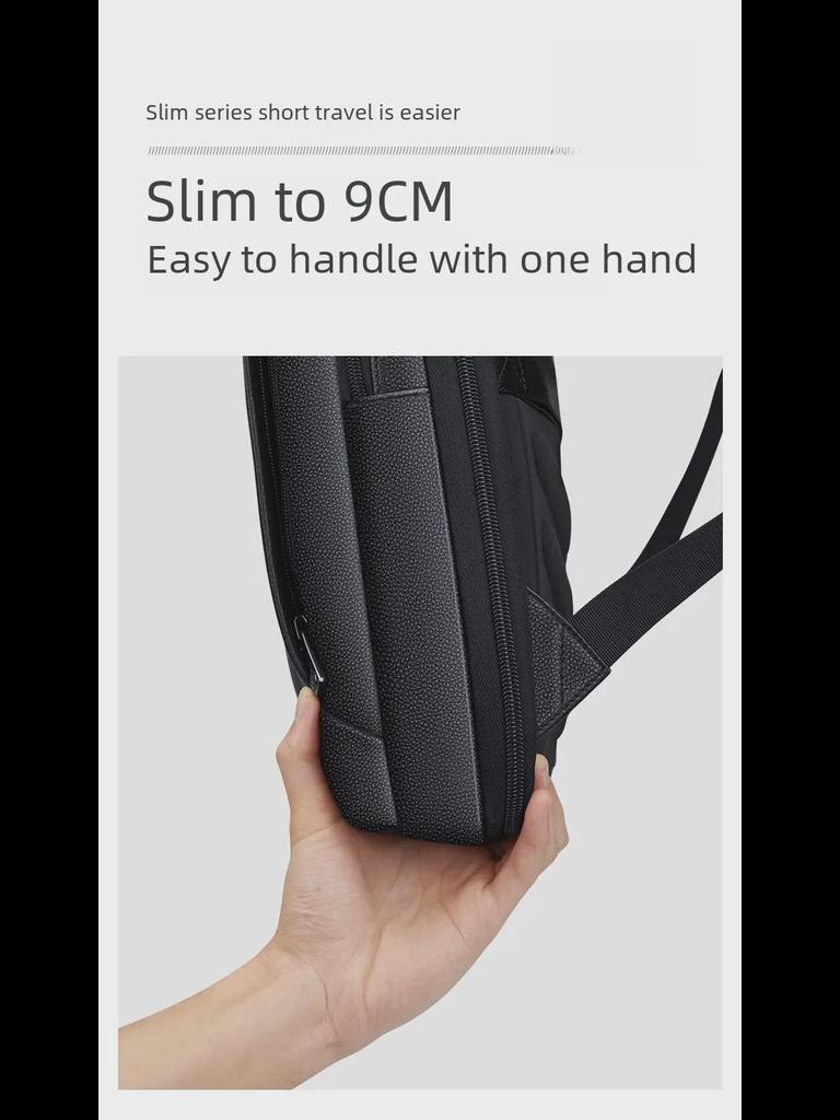 King Paul Men's Genuine Leather Large Capacity Business Travel Backpack