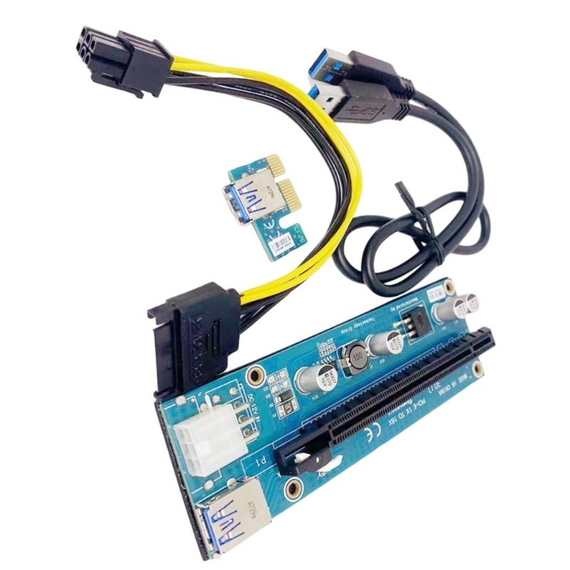 Карта расширения видеокарты ноутбука Карта PCIE 1X To 16X Карта расширения Адаптер Удлинительный кабель с кабелем USB3.0