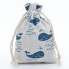 10pc Drawstring Cotton Linen Print Organizer 10x14/13x18cm Women Jewelry Cosmetics Cloth Bag Christmas Gift Bag Party Decoration