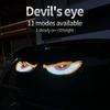 2-Piece Devil's Eye Car LED Light, Truck Devil's Eye Light USB Powered Decorative Light, No Wired Ambient Light, Cool Vehicle Display Light