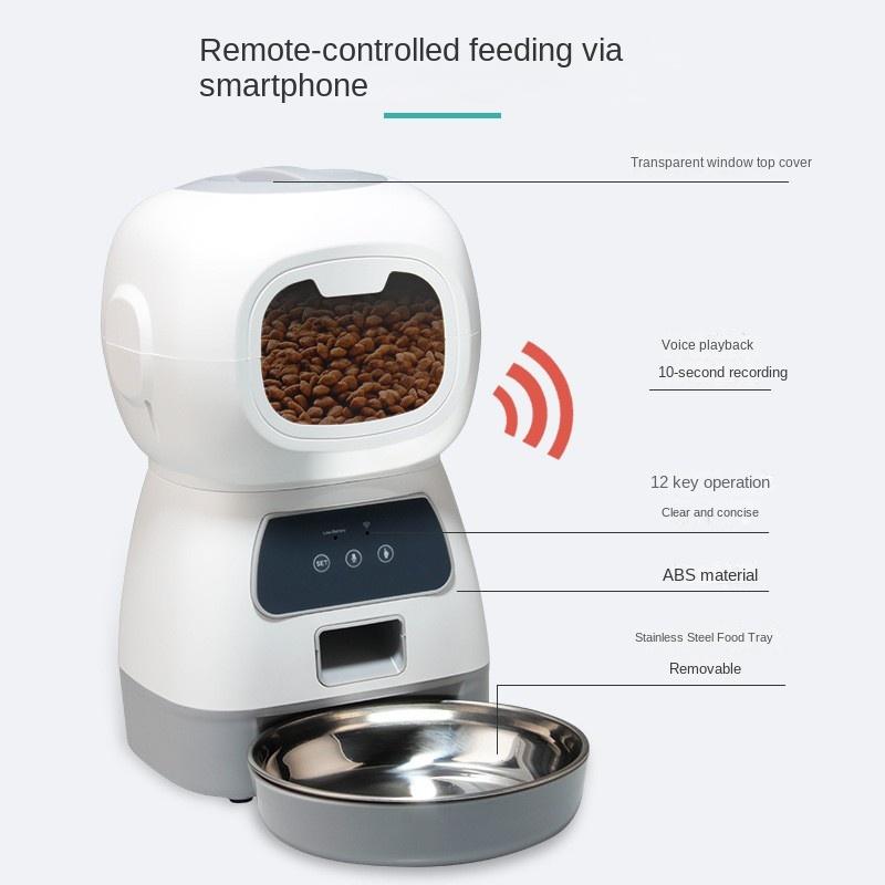 Intelligent Pet Feeder Timed Automatic Quantitative Feeding Machine For Cats Cat Food Dog Food Self-service Feeding For Dogs New