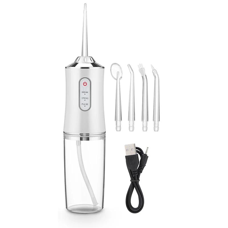 Ирригатор для полости рта, портативный стоматологический водоструйный промывочный бак, 4 насадки для мытья зубов, отбеливание зубов, средство для очистки пятен, новый инструмент