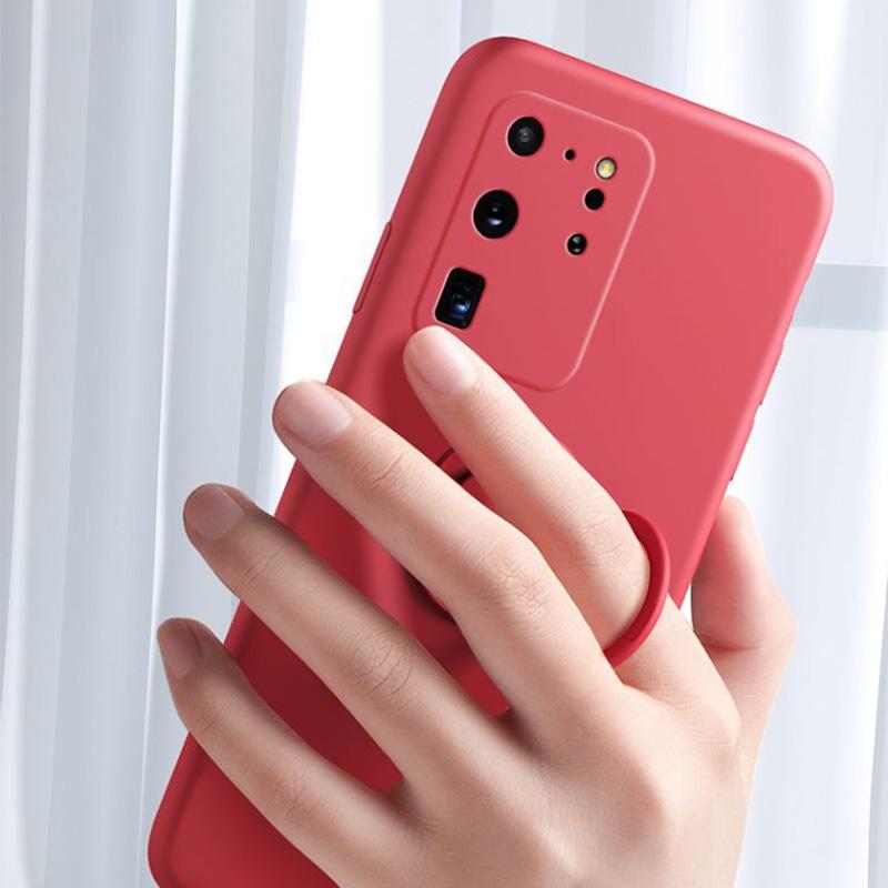 S24 Ultra 5G Magnetic Ring Phone Folding Stand Cover For Samsung Galaxy S24 S25 S23 Ultra Plus S21 FE Liquid Silicone Matte Case