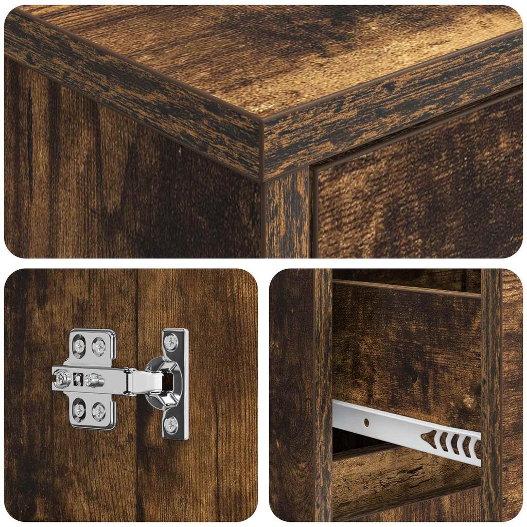 Bathroom Cabinet Smoked Oak 30 x 33 x 190 cm