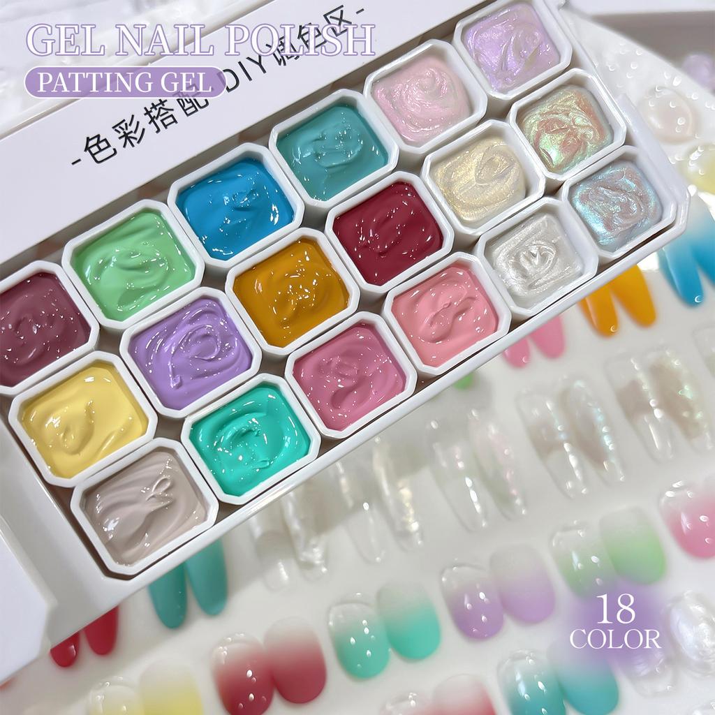 2026 New Puffy Cloud 18-Color Patting Gel No-Wipe Nail Gel Polish High Saturation Thick Can Blending Gradient