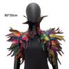 Натуральная перьевая шаль из перьев панк-перьевая накидка на плечо поддельный воротник косплей