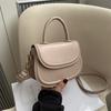 Foreign Style Simple And Fashionable Solid Color Handbag Spring Versatile Messenger Bag Saddle Bag Women