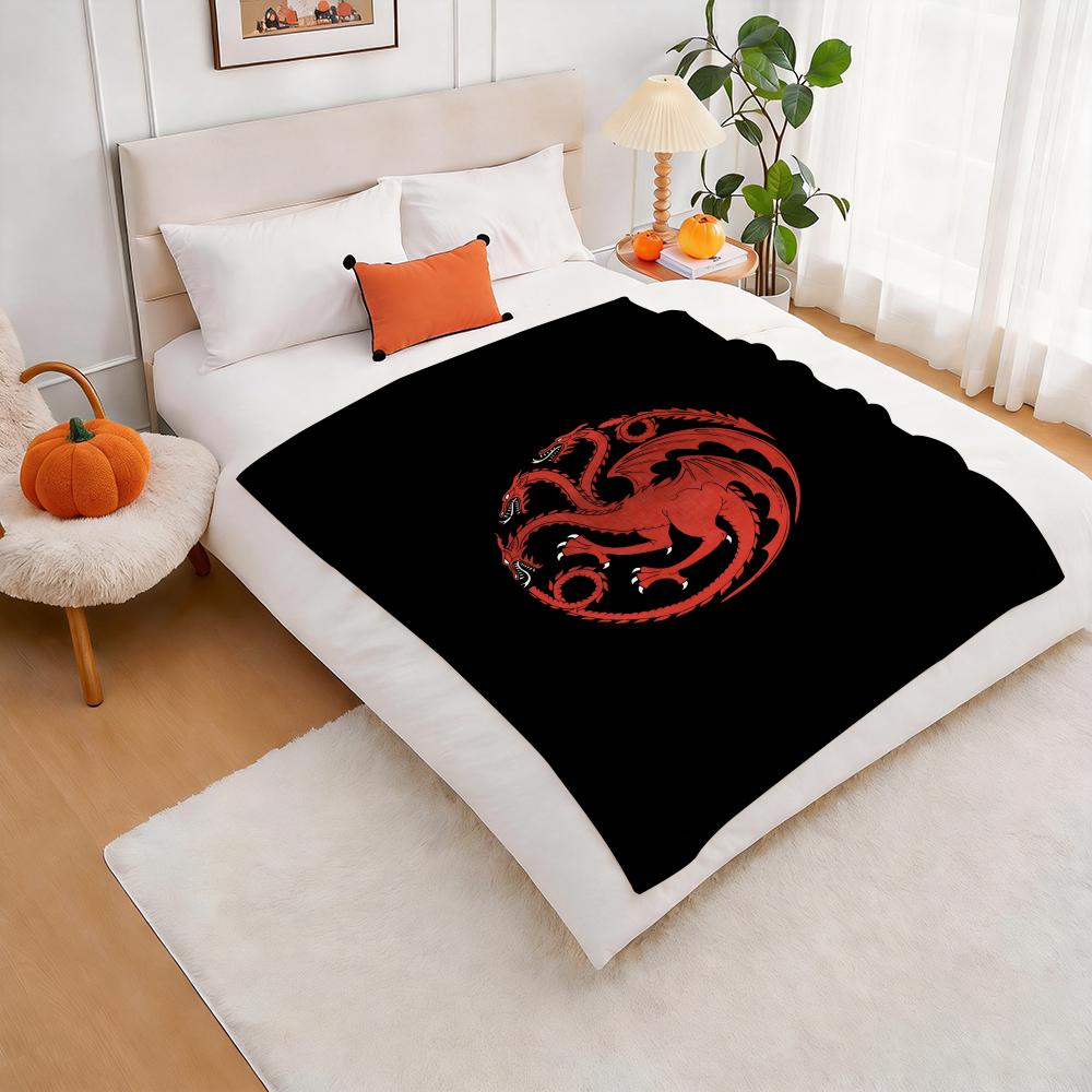 Game of Thrones Throw Lightweight 240g Flannel Blanket Soft Skin-friendly for Summer Cooling