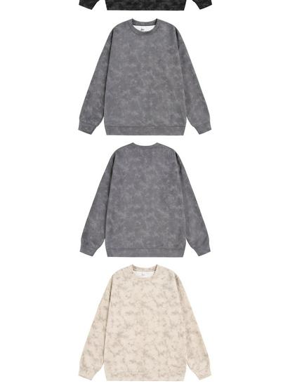 Мужская осенняя повседневная толстовка-куртка с капюшоном, тяжелый вес 360 г, tie-dye, замша, флис, круглый вырез