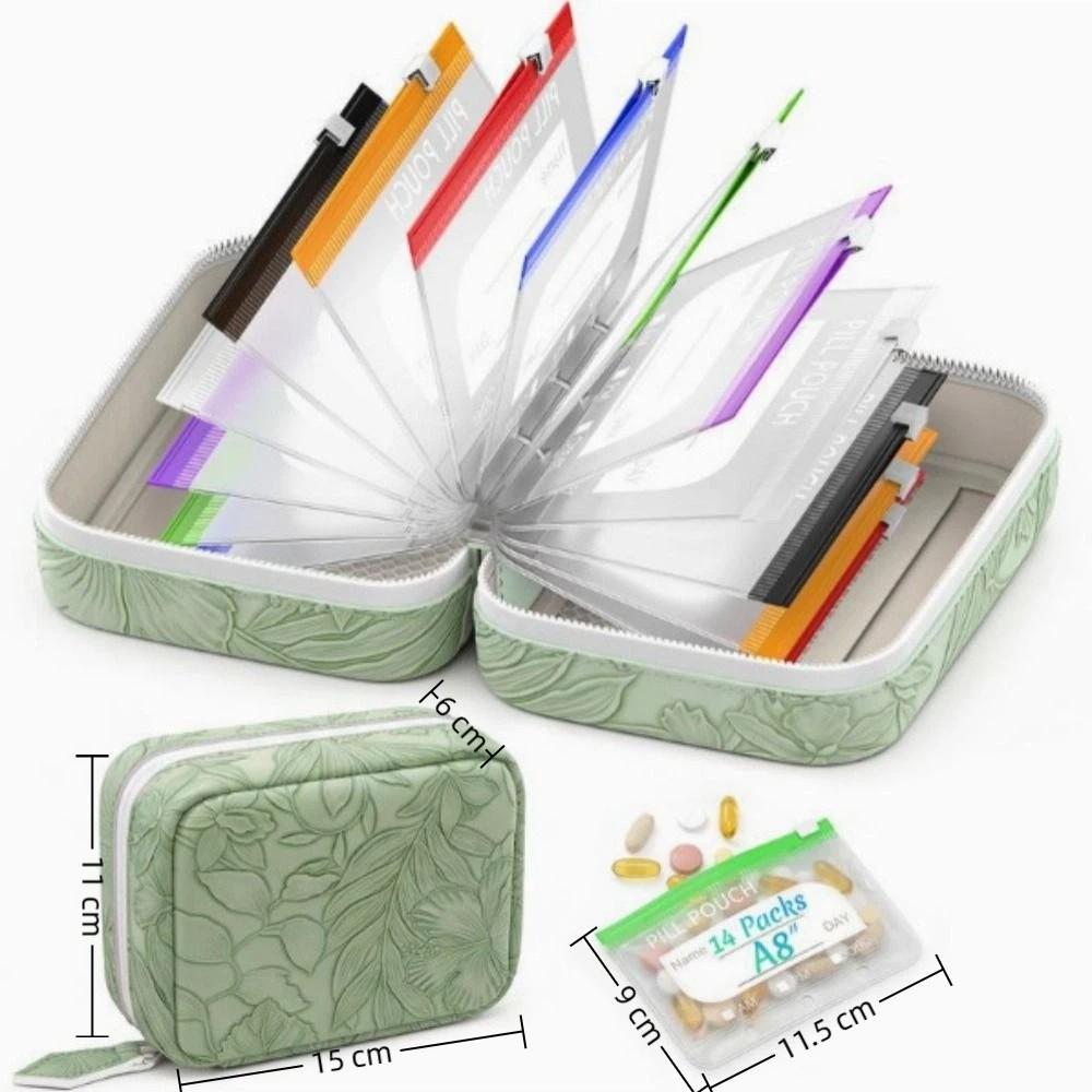 Zipper Closure WaterProof Pill Organizer Set Leakproof Medicine Organizer Outdoor Trips