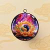 30mm Single-Sided Round Pendant: Nine Purple Li Fire Luck Car Ornament
