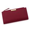 Korean Style Women's Long Bi-fold Wallet & Card Holder with Zippered Coin Purse